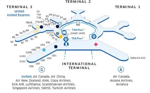 旧金山国际机场地图
